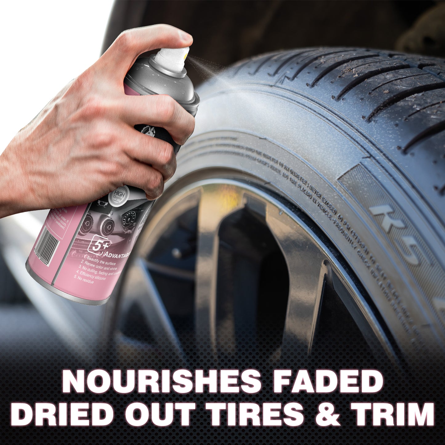 Car Interior Cleaner, Polishing Cleaner Detailer Spray for Vehicle Detailing, 450ml Aerosol 15 fl oz with Iron Can